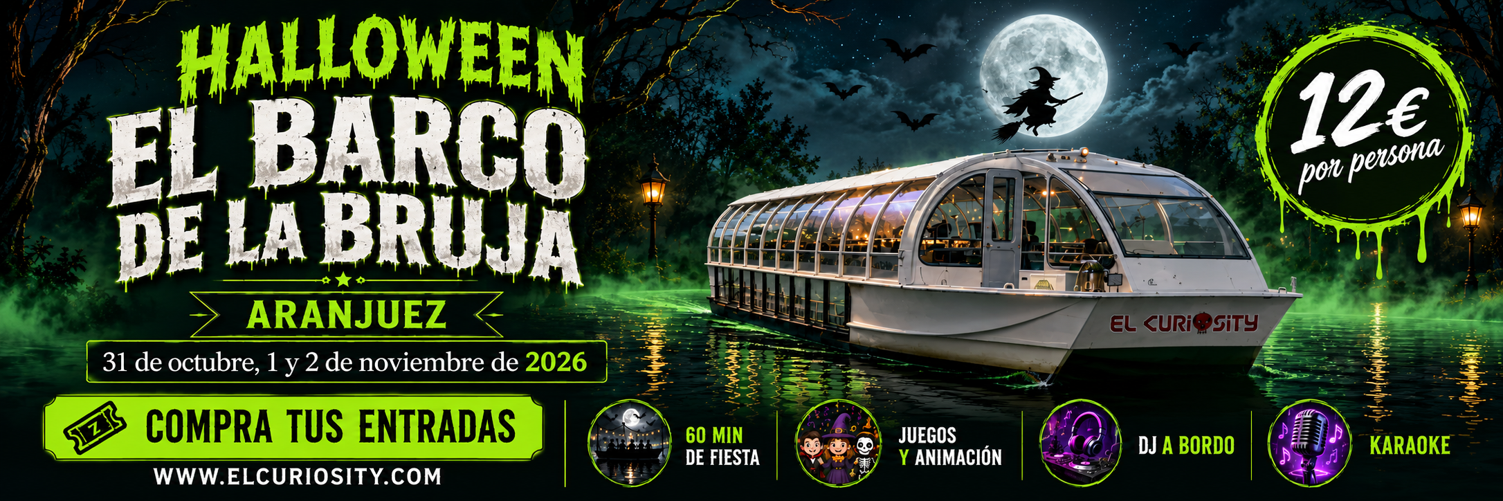 Halloween en Aranjuez: El Barco de la Bruja. Pulsa para comprar entradas.